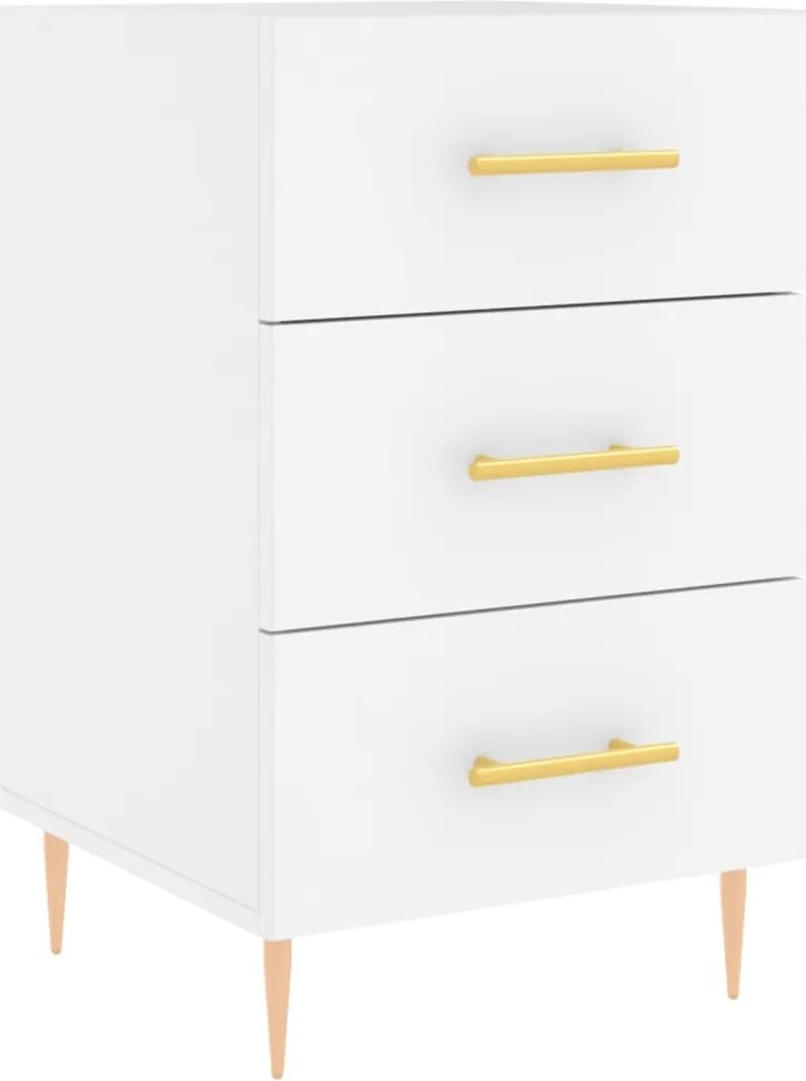 vidaXL Noptieră, alb, 40x40x66 cm, lemn compozit