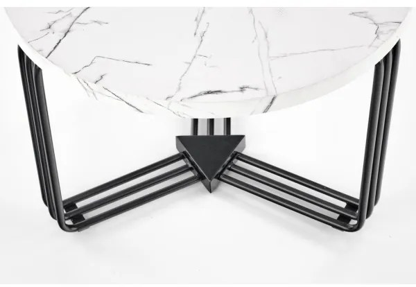 Măsuță de cafea ANTICA 41x55 cm negru/decor marmorat