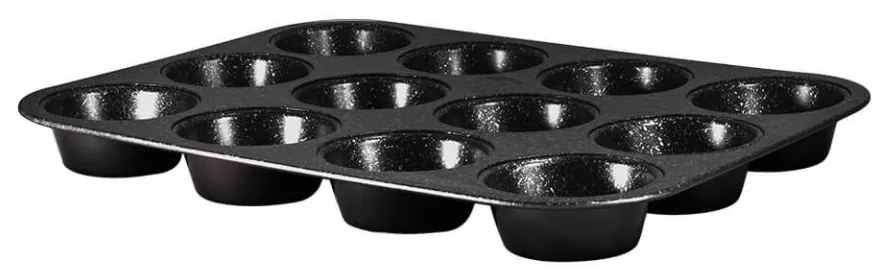 Tava pentru cuptor marmorata 12 briose 36x26 cm Black Silver Collection Berlinger Haus BH 1436