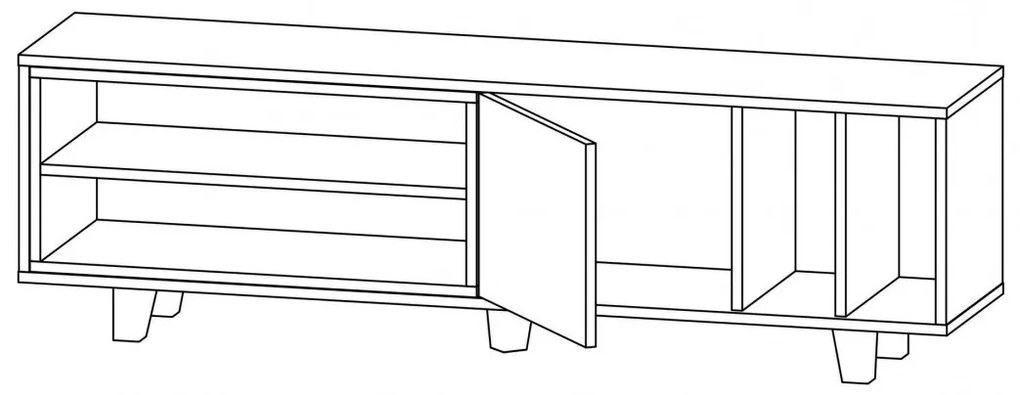 Comoda TV Rosmar - Alb, Oak