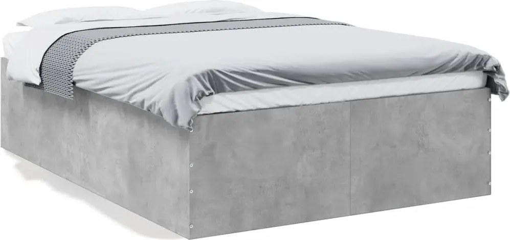 vidaXL Cadru de pat, gri beton, 120x190 cm, lemn prelucrat