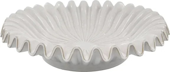 Tavă decorativă din ceramică cu margine striată, Ø44 cm