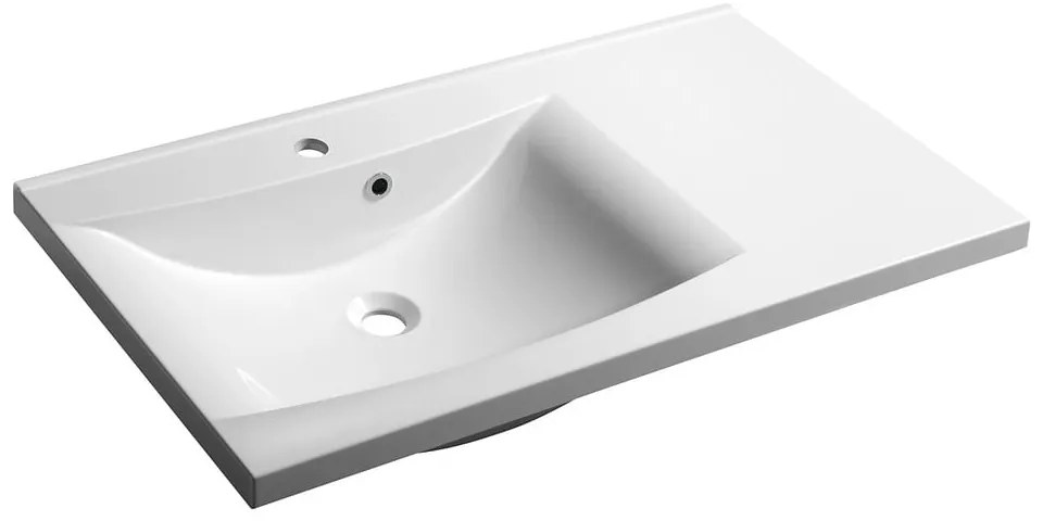 Chiuvetă albă din compozit mineral 90x48 cm Luciola – Sapho