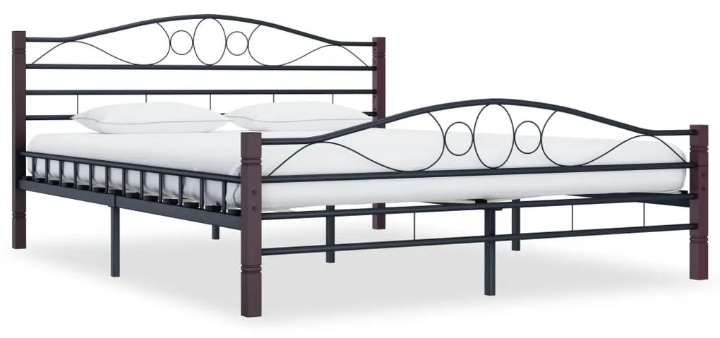 285296 vidaXL Cadru de pat, negru, 200 x 200 cm, metal