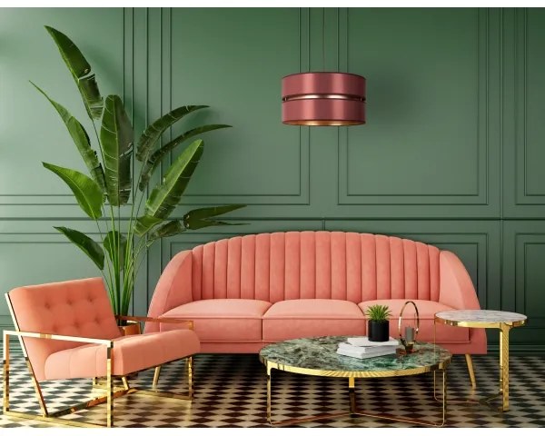 Lustră pe cablu Duolla DUO 1xE27/15W/230V d. 40 cm roșu-burgund/auriu