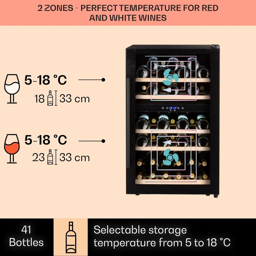 Barossa 40D, răcitor de vinuri, 2 zone, 135 l, 41 de sticle, ușă de sticlă, tactil
