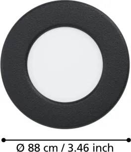 Eglo 901385 - Set 3x spoturi încastrate FUEVA, LED 3,7 W, 230 V, Ø 8,8 cm, negru