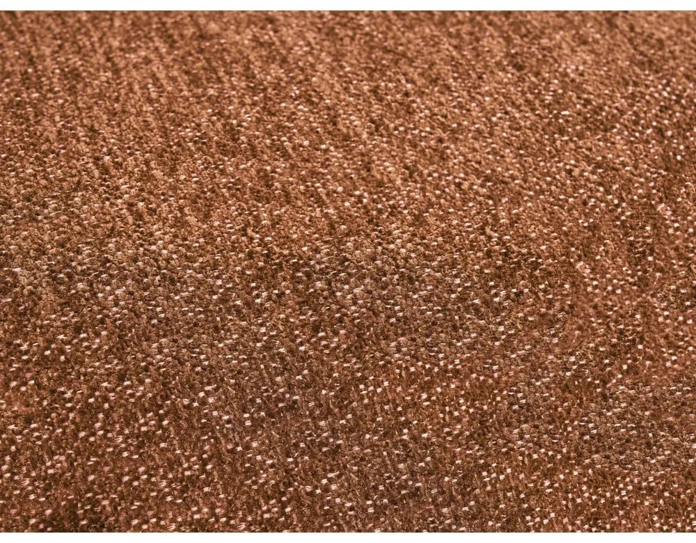 Colțar teracotă extensibil/cu spațiu de depozitare cu tapițerie din chenille (cu colț pe partea dreaptă/cu șezlong) Everest – Bobochic Paris