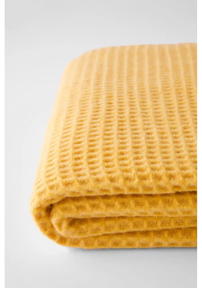 Pled Euromat Waffel Yellow, 140 x 180 cm, galben