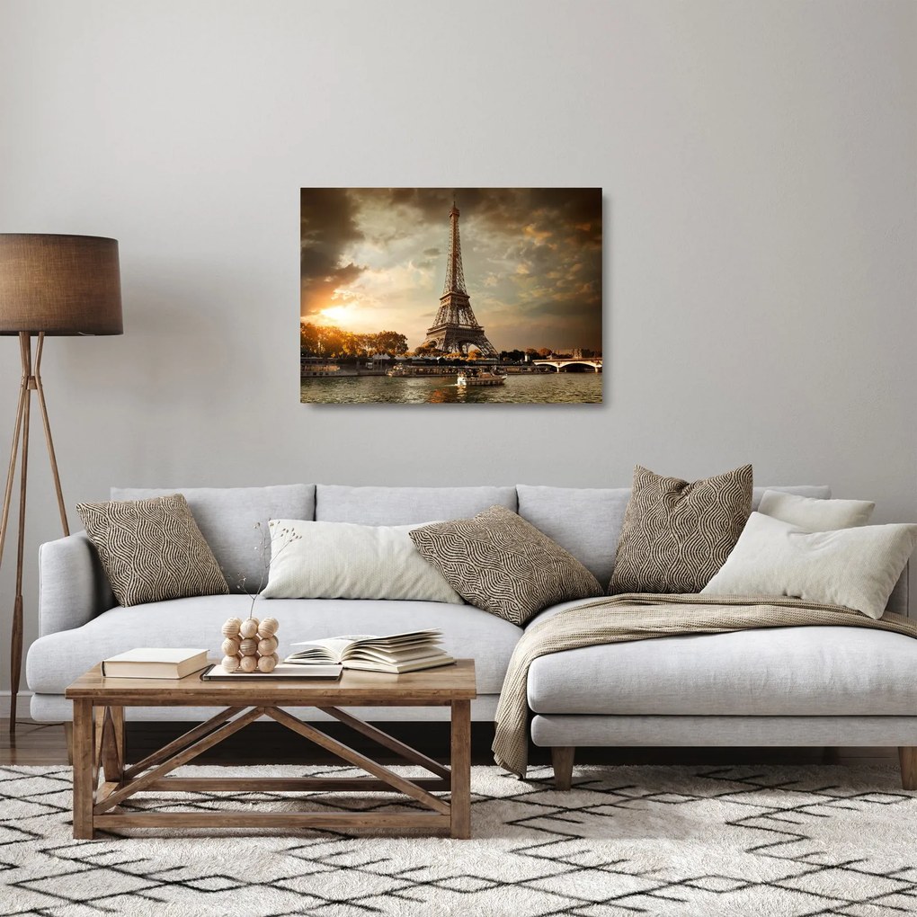 Tablou pe sticlă - Turnul Eiffel. Paris, Franța (70x50 cm)