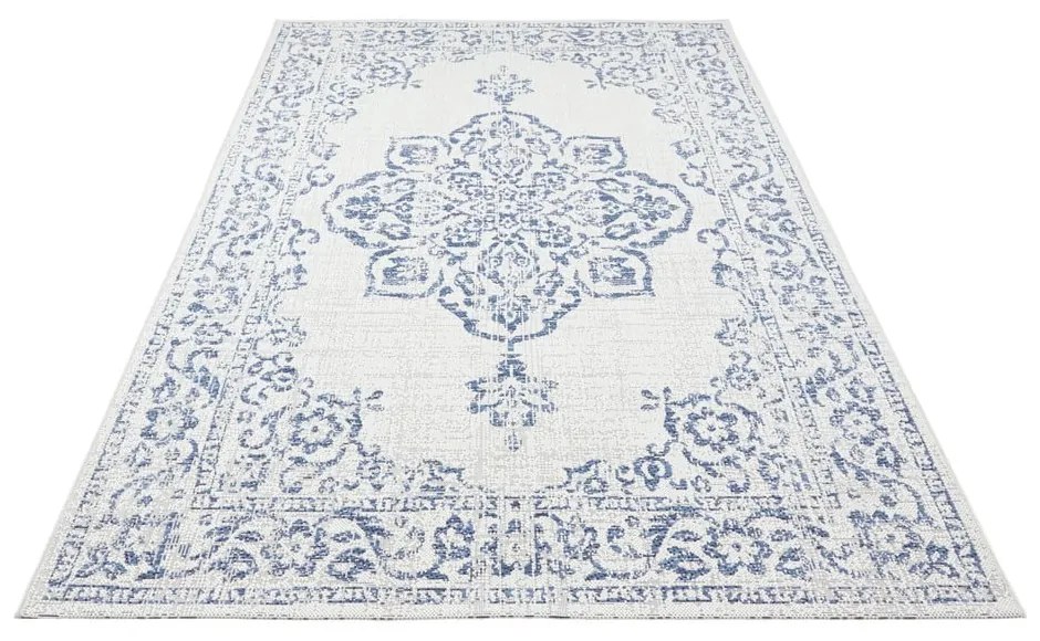 Covor de exterior NORTHRUGS Tilos, 200 x 290 cm, albastru - crem