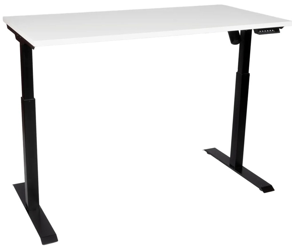 Birou reglabil electric TerrA3 s BLACK - profil pătrat , 1 motor, cadrul negru (Dimensiune blat: 90x60cm, Culoare blat: Alb 25mm)