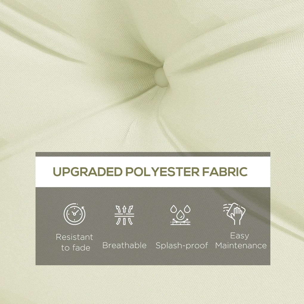 Outsunny Set 2 Perne de Grădină pentru Ședere și Spate cu Umplutură Groasă, Perne de Exterior din Poliester pentru Canapele și Paleți, Crem | Aosom Romania