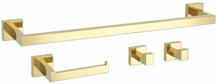Set accesorii pentru baie Rio auriu 4 piese
