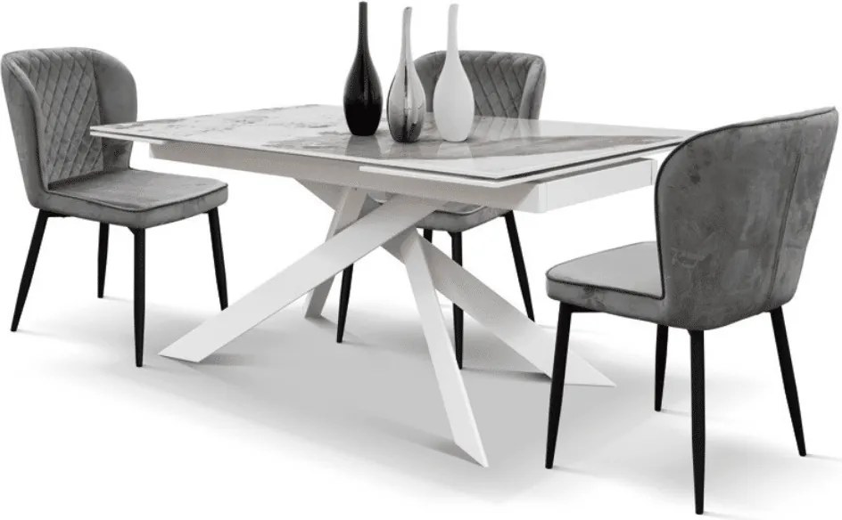 SET 4 Scaune Manta, structura metalica, catifea - STANDARD - NEGRU - ROZ PUDRAT - CATIFEA