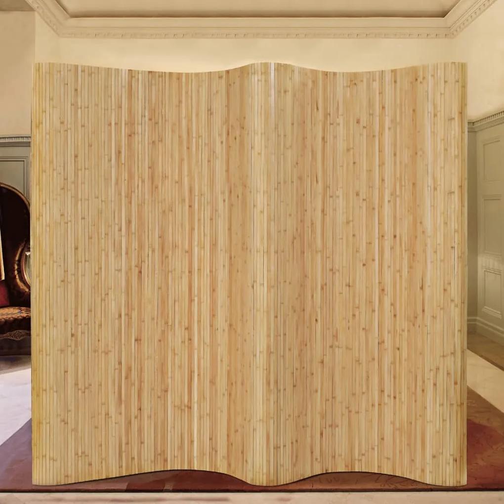 Paravan de cameră, natural, 250 x 165 cm, bambus
