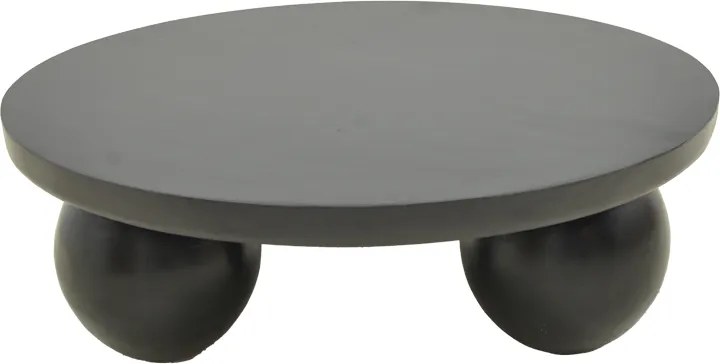 Masuta De Cafea Rotunda Felora Lemn Masiv De Mango Negru D90x30 Cm