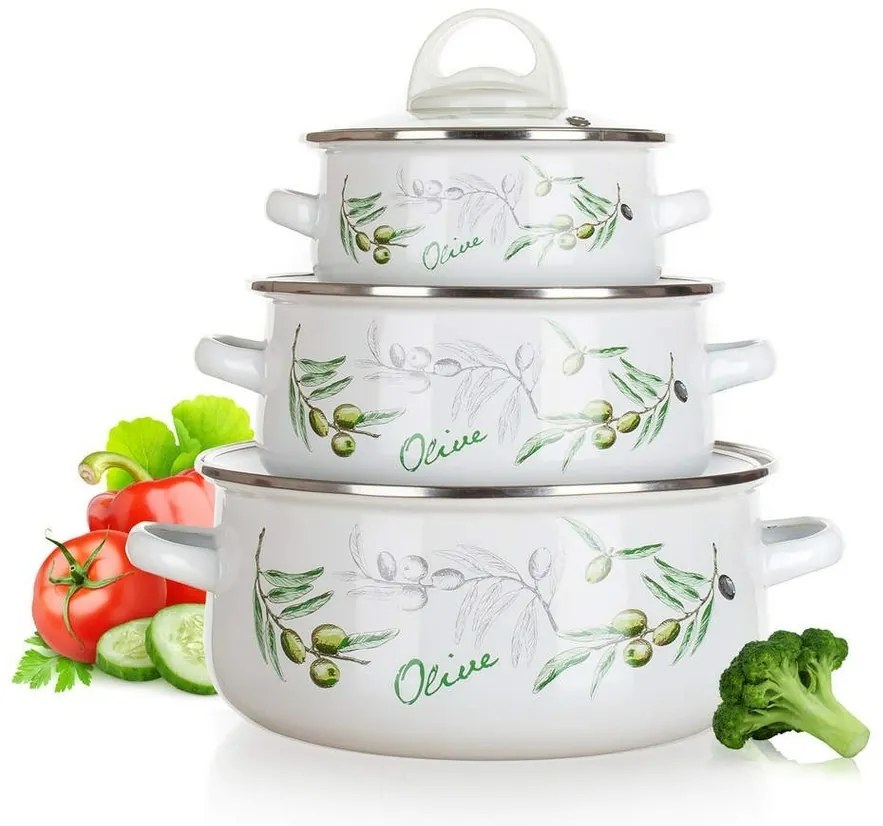 Banquet Set de 6 piese de vase smălțuite Olives