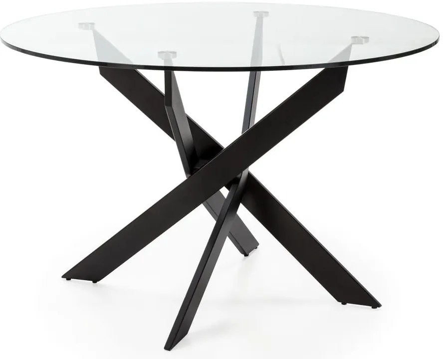 Masă de dining rotundă cu blat din sticlă 120x120 cm Ruth – Marckeric