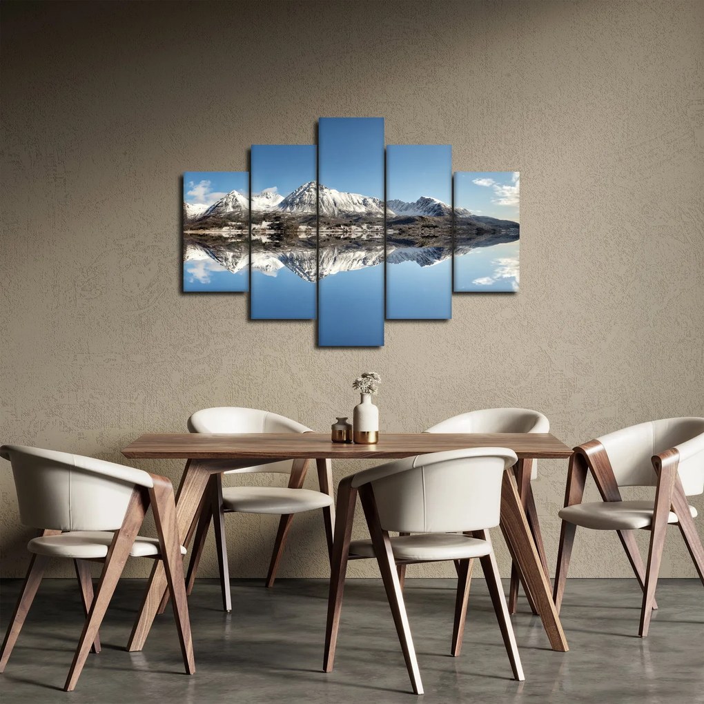 Tablou cu munți și reflectarea lor (150x105 cm)
