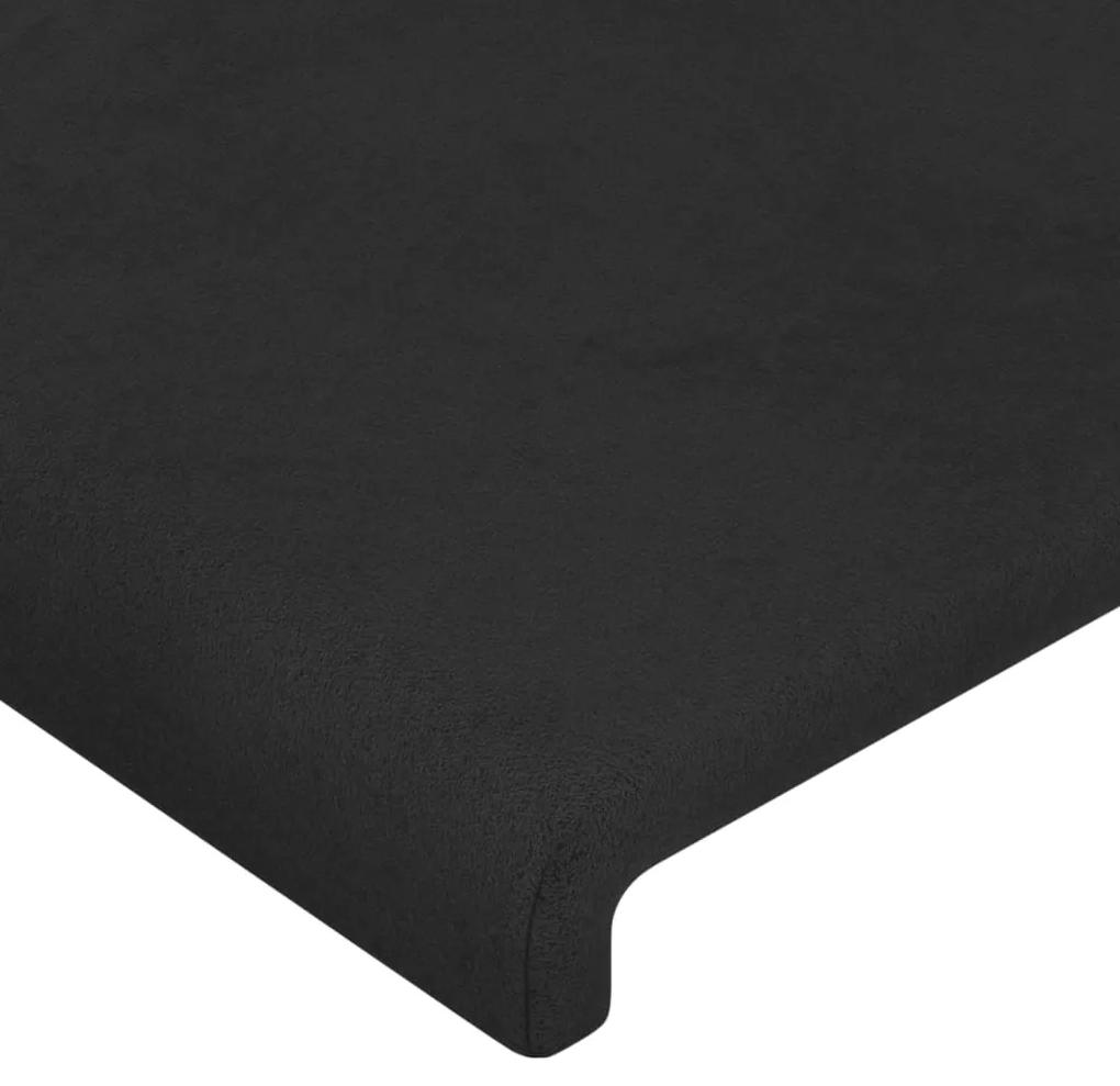 Tablie de pat cu LED, negru, 200x5x118 128 cm, catifea 1, Negru, 200 x 5 x 118 128 cm