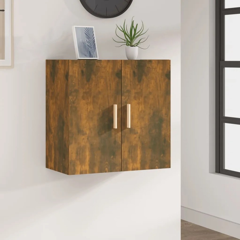 vidaXL Comodă TV de perete, stejar fumuriu, 60x30x60 cm lemn prelucrat