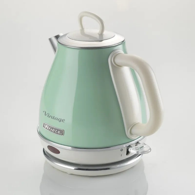Cana electrica Ariete VINTAGE 2868/04, 1630W, 1 L, Corp metalic, Fierbere rapida, Baza fara fir, Verde