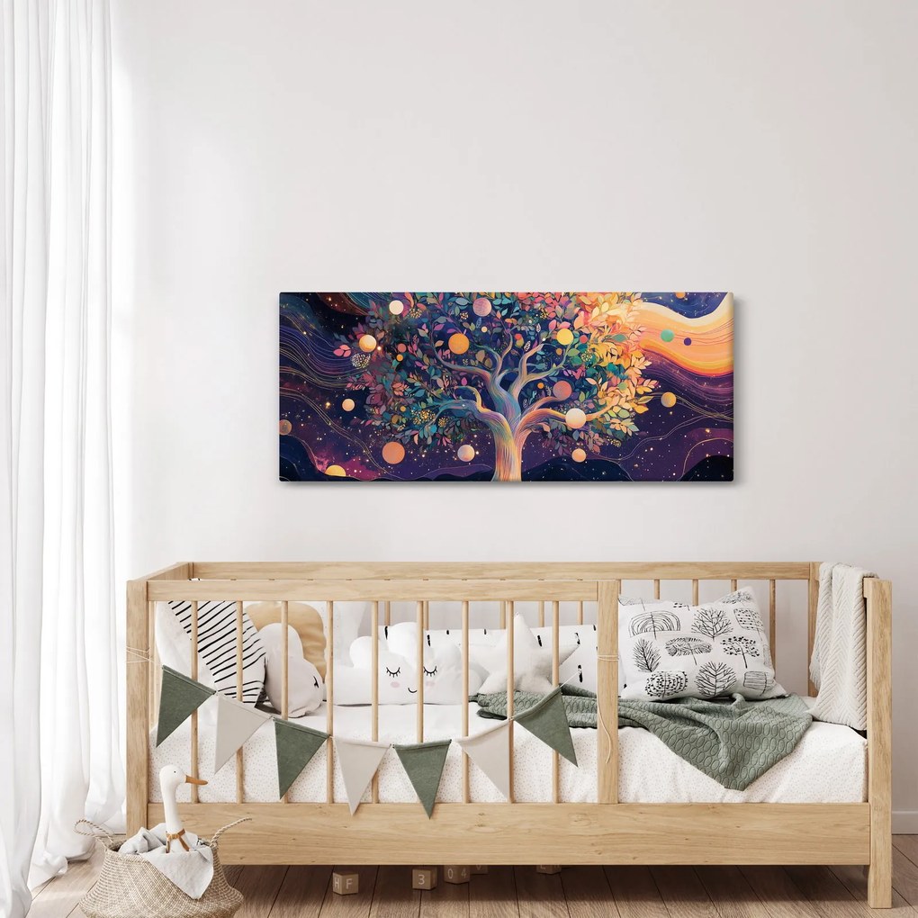 Tablou – Arbore violet plin de energie (120x50 cm)