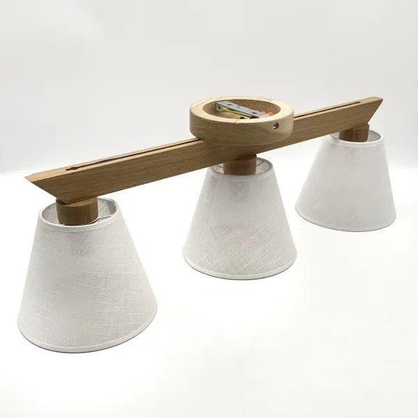 Lustră aplicată Brilagi ANTHONY 3xE14/40W/230V stejar/alb