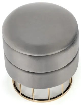 Taburet MINTY d. 37 cm gri/auriu