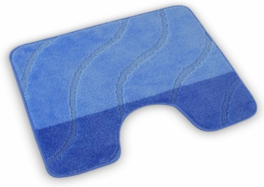 Covoraș pentru WC Kvalitex Valuri albastru, 60 x 50 cm