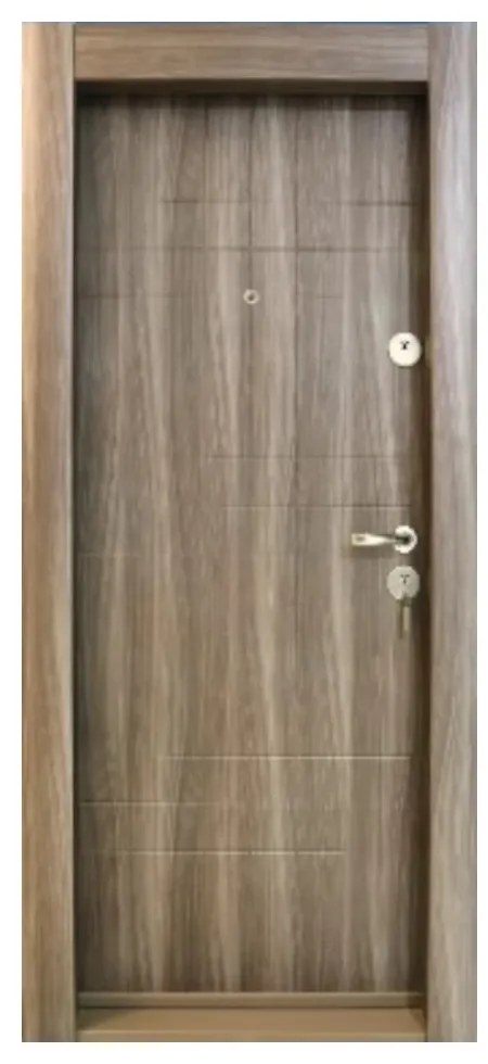 Usa metalica de apartament cu izolatie si vizor Novo Doors First Class NDS19, Cu toc imbracat si folie PVC, Deschidere Stanga Dreapta, Dimensiune