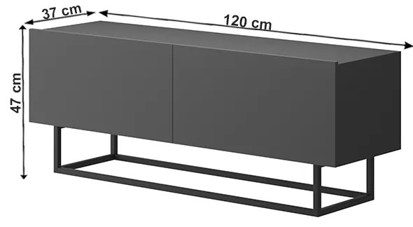 Comoda TV fara baza Culoare Grafit, SPRING ERTV120