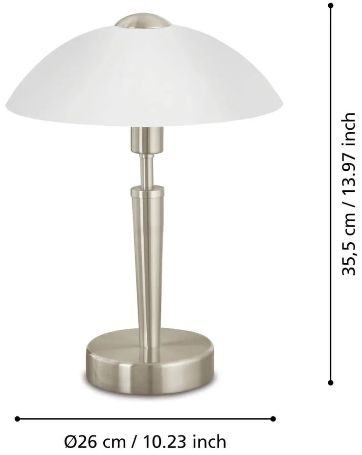 Veioză gri cu intensitate reglabilă cu abajur din sticlă (înălțime 35 cm) SOLO 1 – EGLO