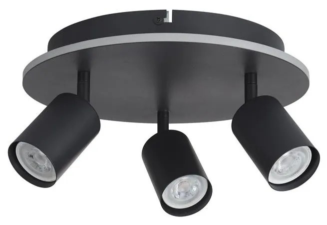 Plafoniera cu 3 spoturi metal negru San Diego