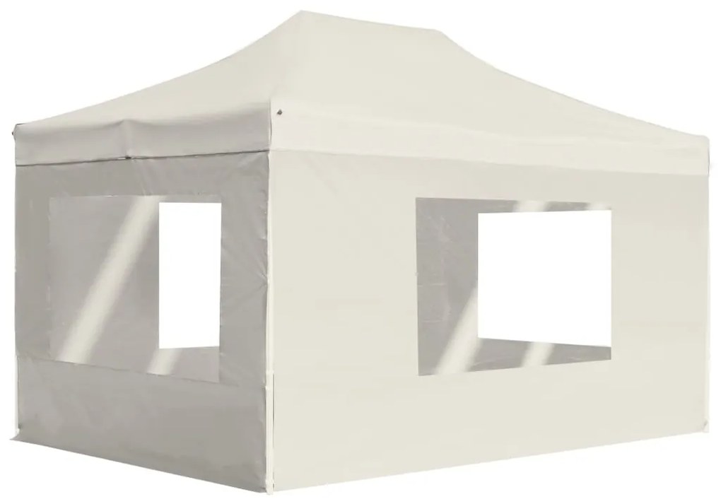 vidaXL Cort de petrecere pliabil cu pereți, crem, 4,5 x 3 m, aluminiu