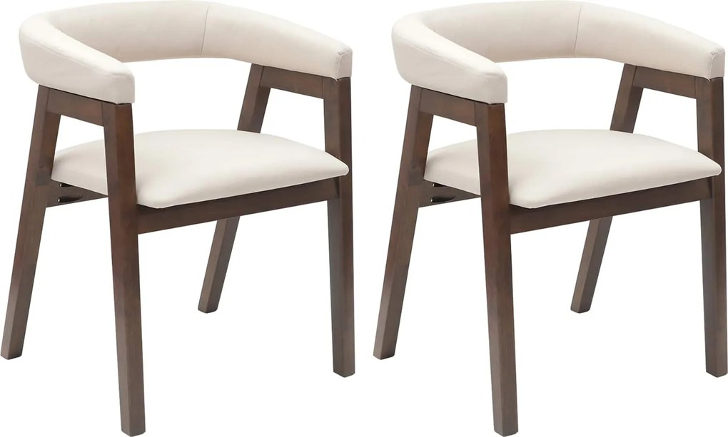 vidaXL Scaune de dining 2 pcs Maro deschis 54 x 57 x 73 cm