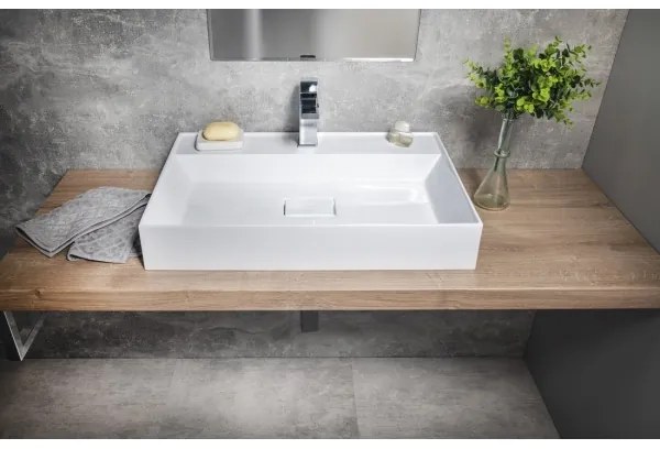 Sapho - Lavoar pentru blat GODIVA, 68 x 44 cm, marmură/alb