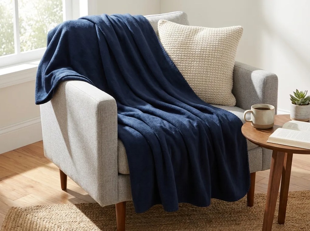 Patura din fleece MELVIRA DUO, albastru navy Dimensiune: 150 x 200 cm