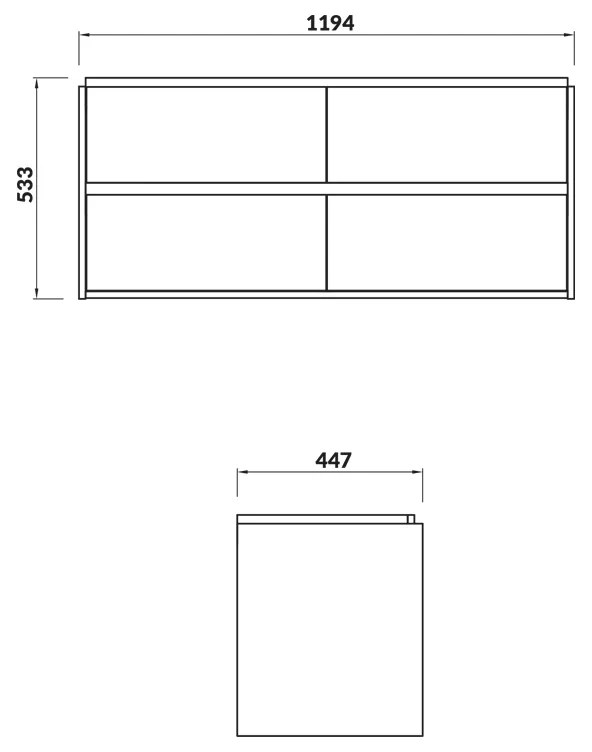 Mobilier suspendat, Cersanit, Crea, pentru lavoar, 120 cm, stejar