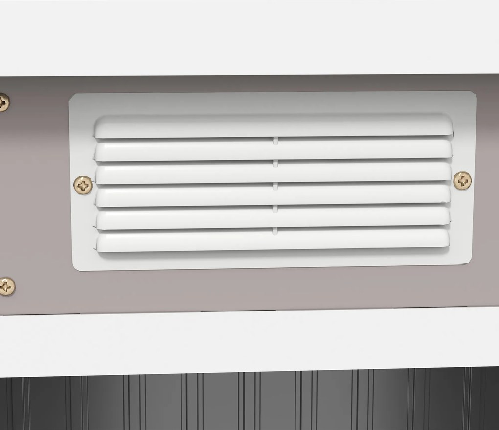 Outsunny Magazie Grădină pentru Unelte cu Acoperiș Înclinat, Metalică, Ușă Dublă și Fante de Ventilație, 213x130x172 cm | Aosom România