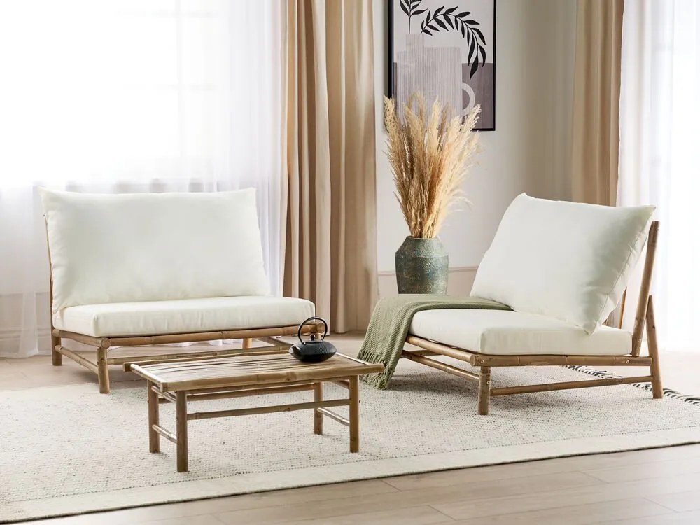 Set mobilier de grădină Theta (lemn deschis + alb) . 1076171