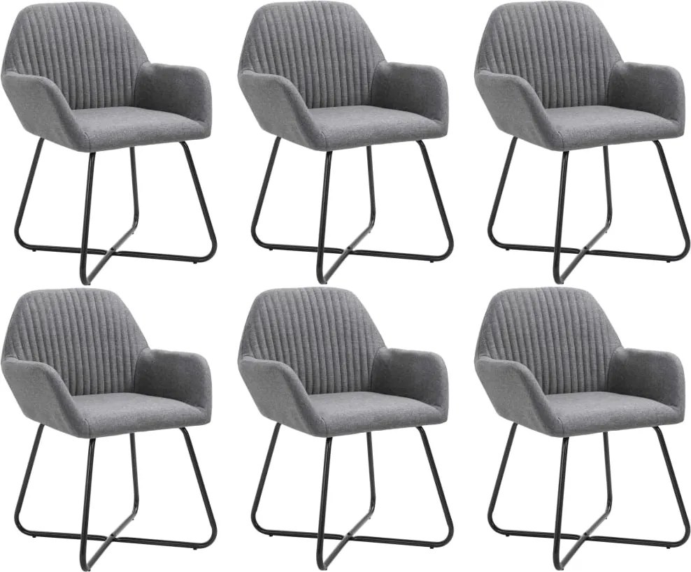 vidaXL Scaune de sufragerie, 6 buc., gri închis, material textil