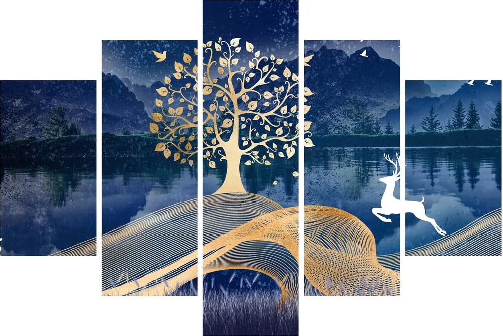 Tablou - Cerbi în luna plină (150x105 cm)