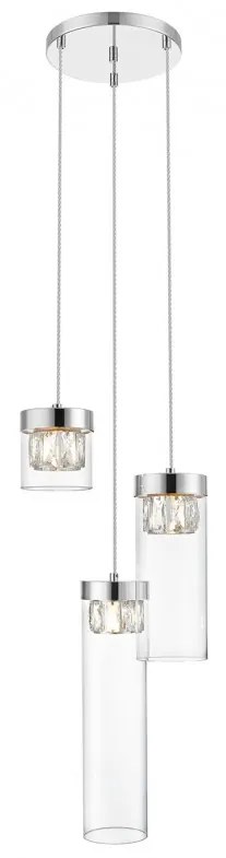 Lustra suspendata design modern 31cm GEM 3 crom