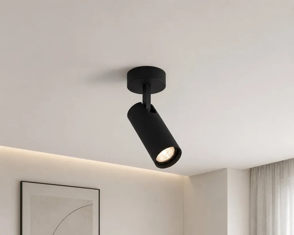 Spot aplicat directionabil cu bec GU10 Linca negru