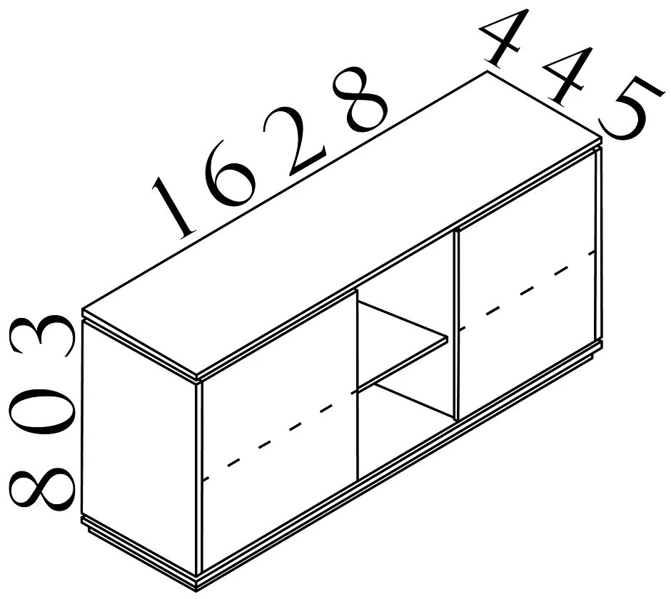 Dulap jos Creator 162,8 x 44,5 x 80,3 cm, antracit / alb