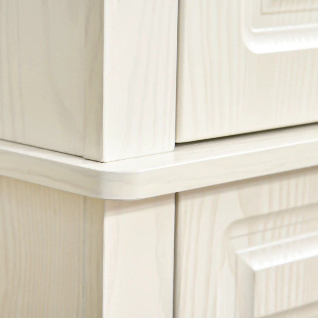 Bufet de bucatarie HOMCOM cu 2 dulapuri cu 2 usi si sertar, din lemn 80x35x180cm alb | Aosom RO
