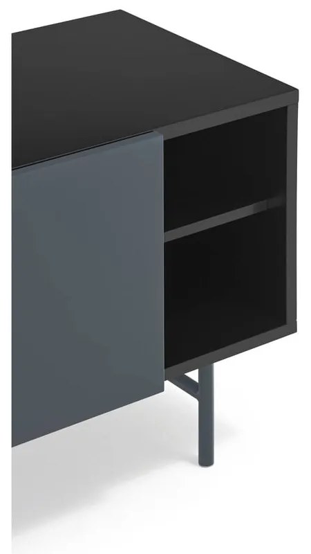 Comodă TV neagră-gri antracit 180x56 cm Nube – Teulat