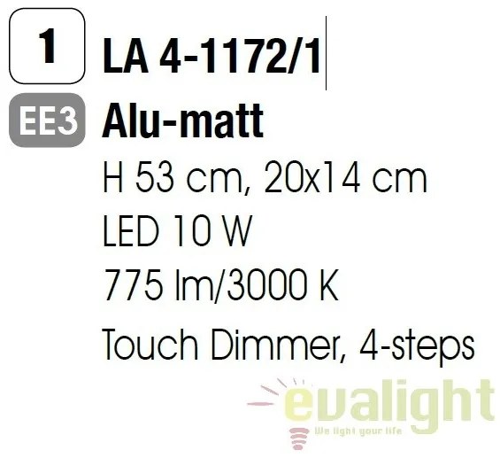 Veioza LED / Lampa de birou moderna reglabila Work LA 4-1172/1 Alu-matt OR